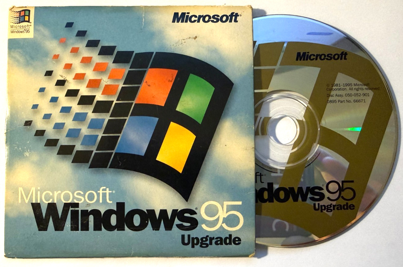 Microsoft Windows 95 Upgrade PC CD-ROM with CD-Key 1995 Original Retail Version