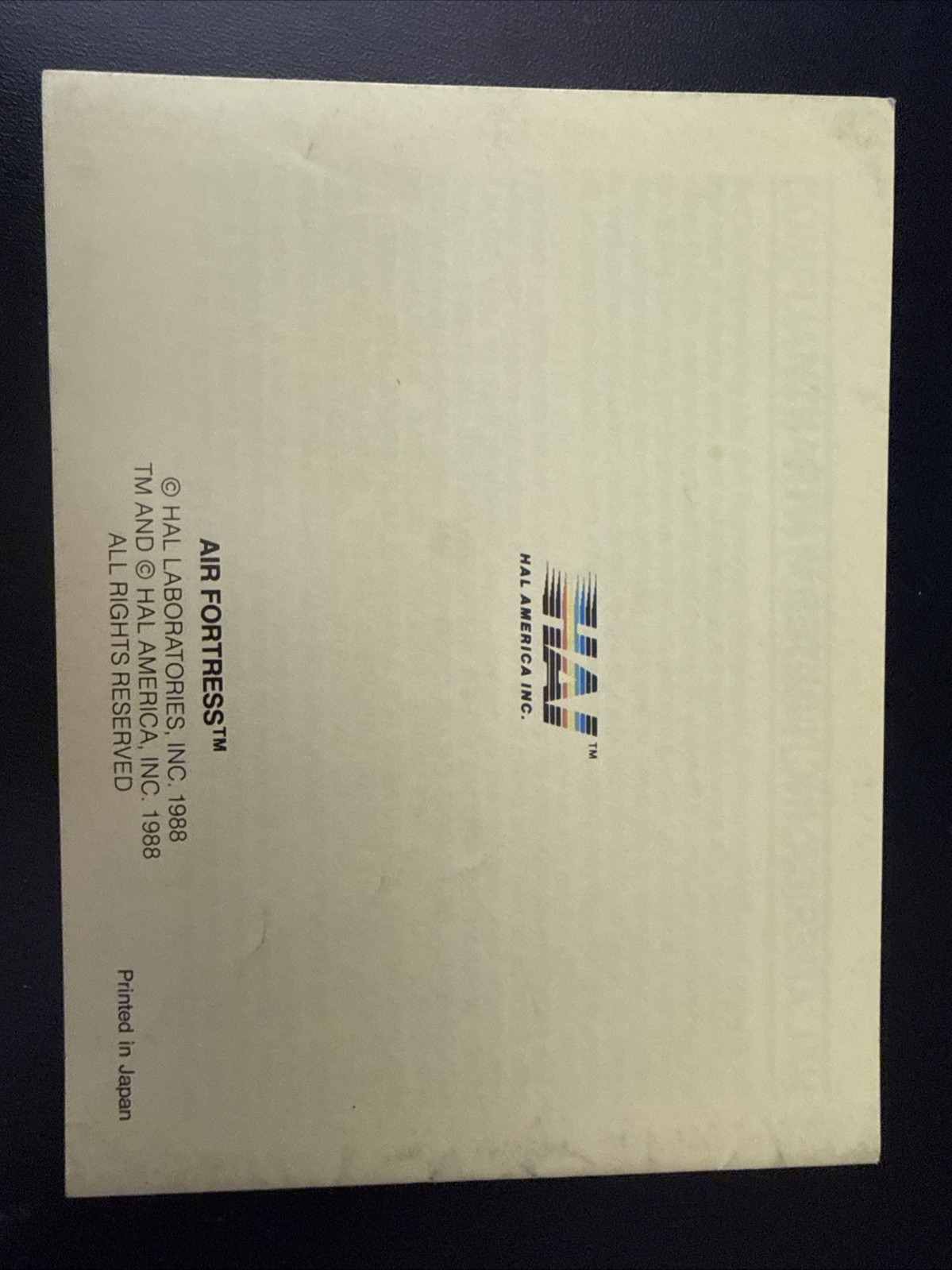 Nintendo NES Instruction Manual Air Fortress
