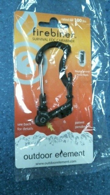 Outdoor Element 71959 Firebiner Survival EDC Carabiner, FREE SHIPPING