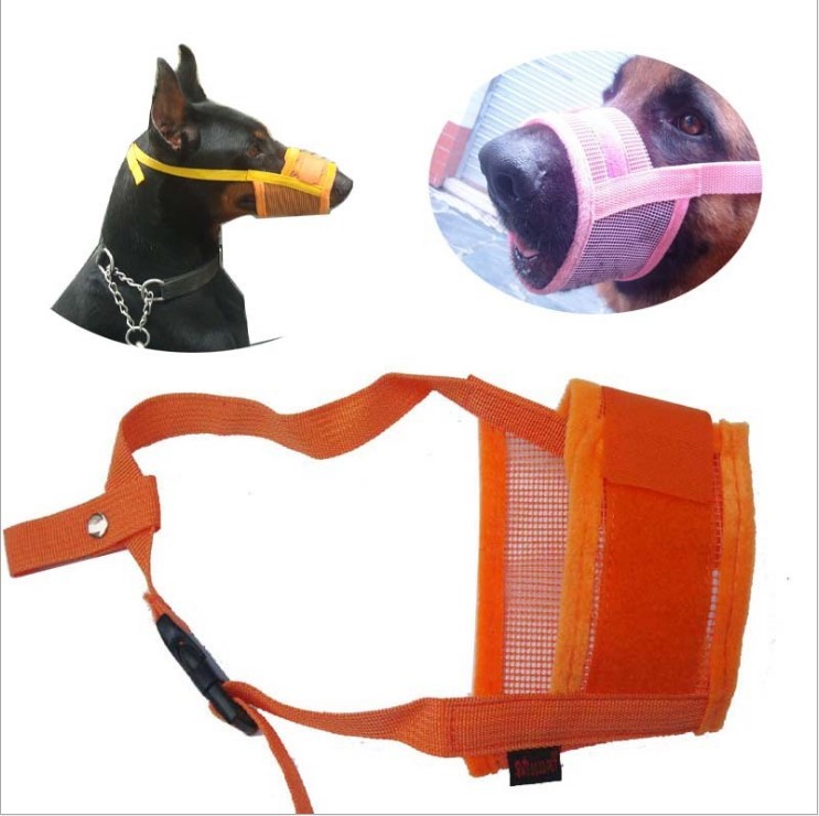 Adjustable Pet Dog Mask Bark Bite Mesh Mouth Muzzle Anti Stop Chewing