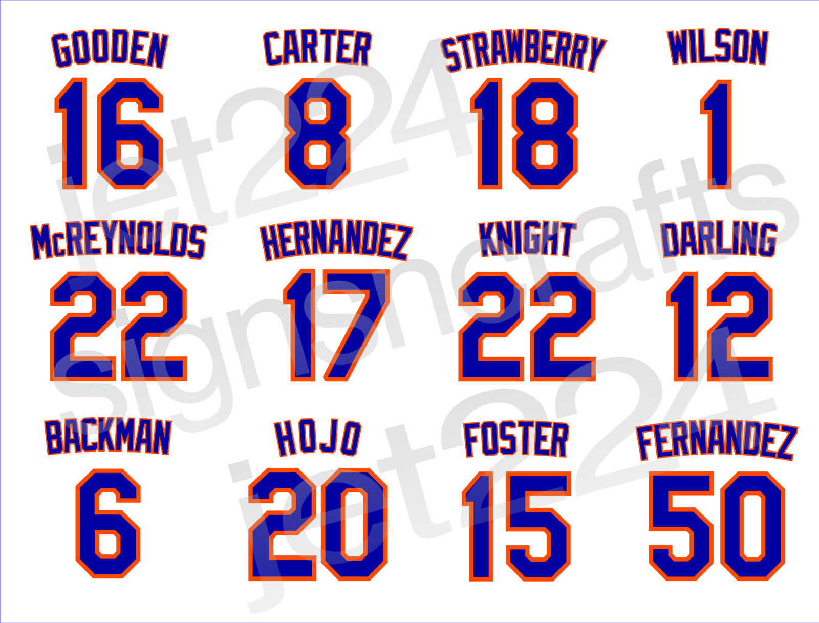 NY METS STICKER DECAL Gooden Strawberry Hojo Hernandez Carter Foster Wilson 1986