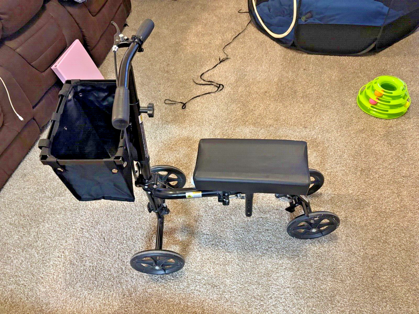 Steerable Knee Walker Deluxe Medical Scooter - Black