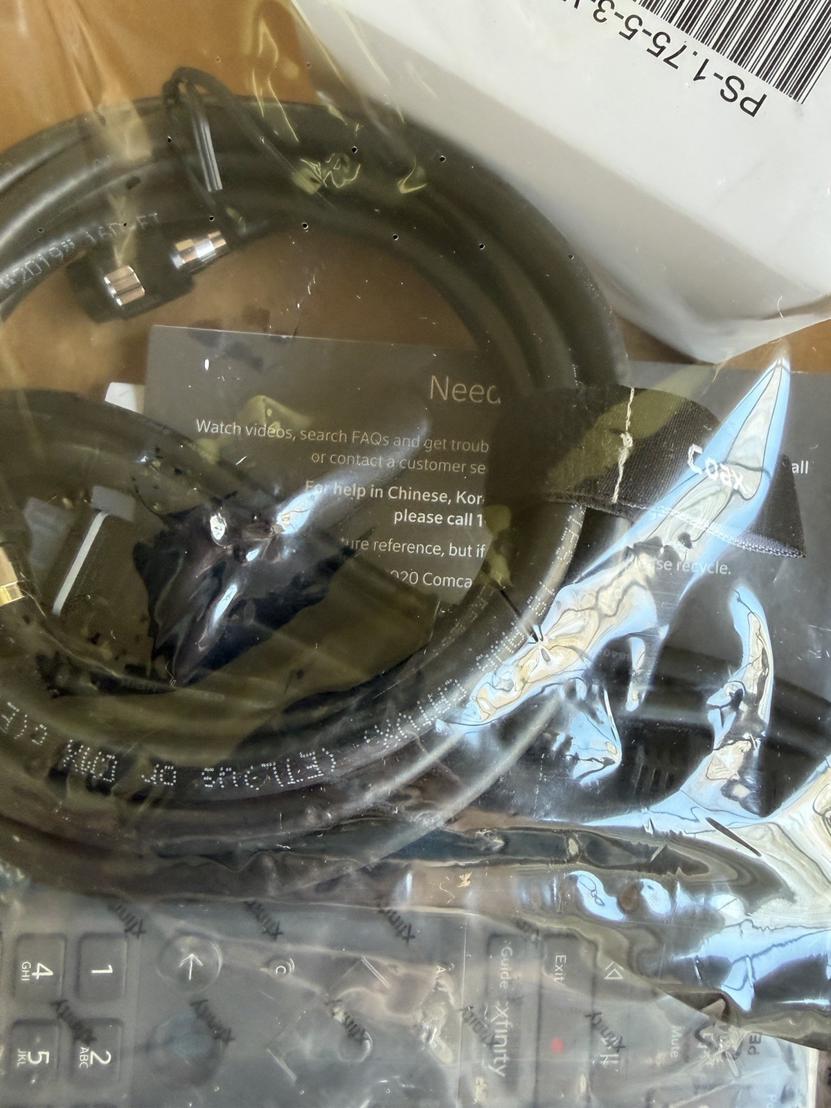 New Xfinity Comcast Cable Box Kit w/ Remote, & Coax Cables