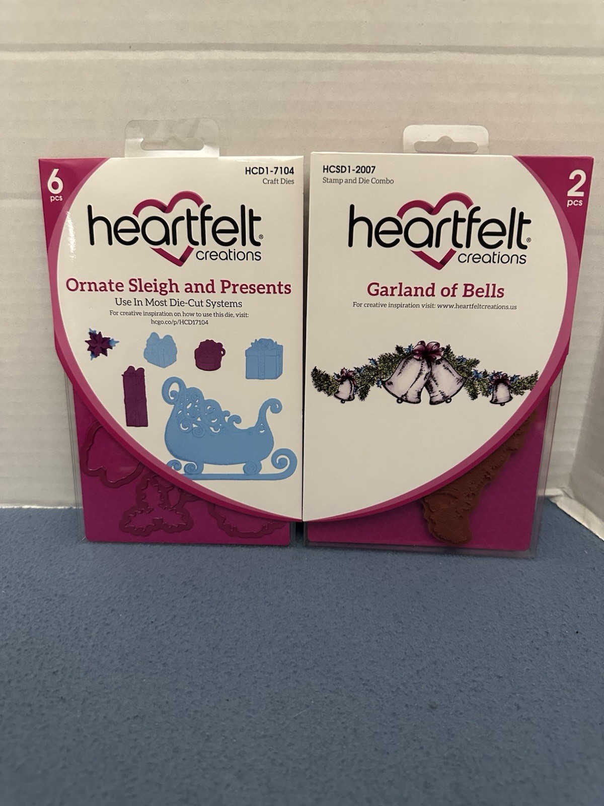 Heartfelt Creations Ornate Sleigh &Presents Dies & Garland of Bells Cling Stamp