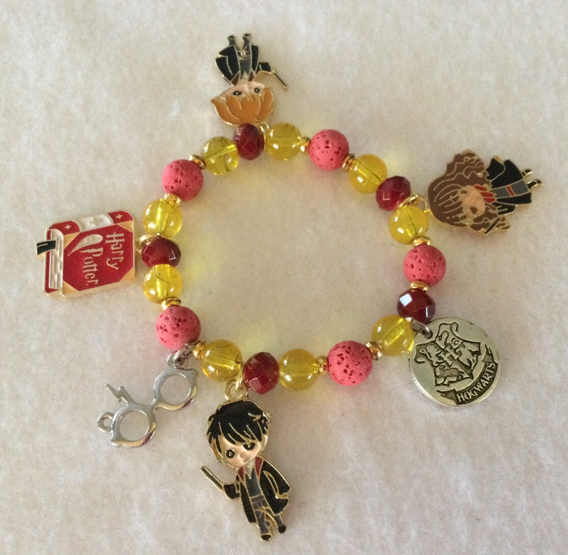 6.5” Potter Book & Movie Inspired Wizard School Young Character Charm Bracelet