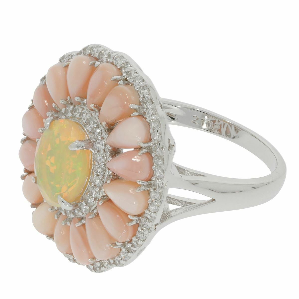 Sterling Silver Semi Mount Ring Setting Cabochon Oval OV 9X7mm Cluster Ring