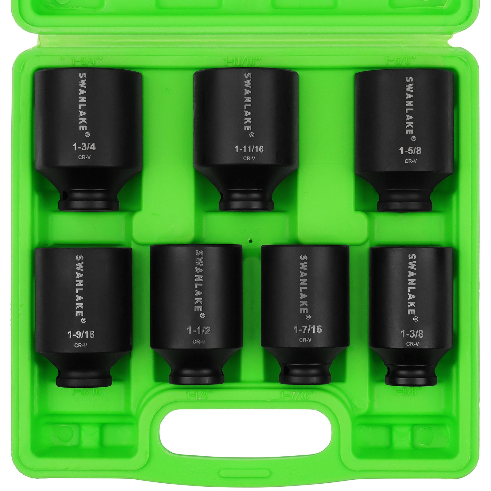 7pc Impact Axle Nut Socket Set 1/2 Inch Drive SAE Deep Large 1-3/8" to 1-3/4"