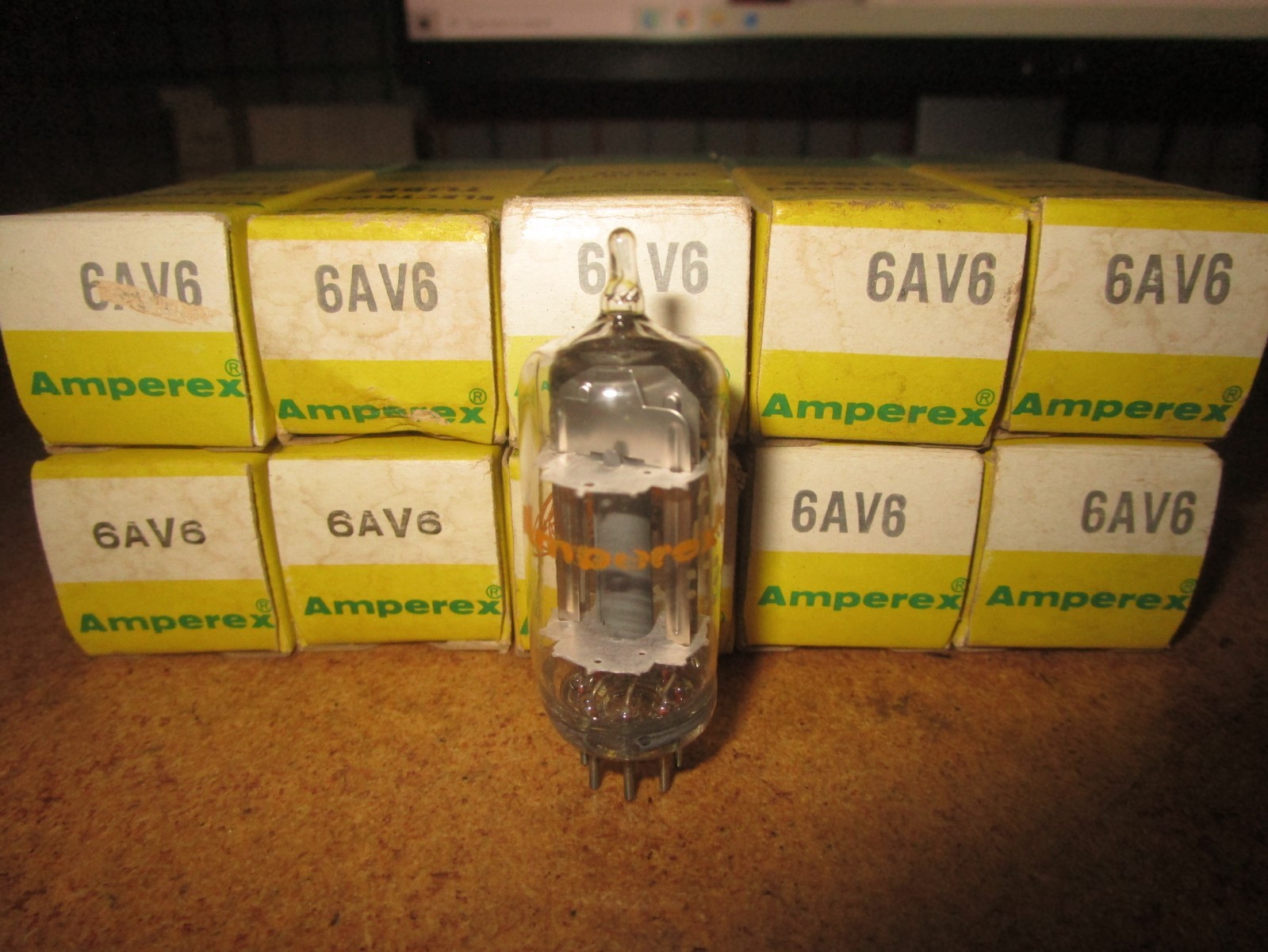 (10) Mint Matched NOS NIB  Amperex 6AV6  Radio   Audio  Tubes