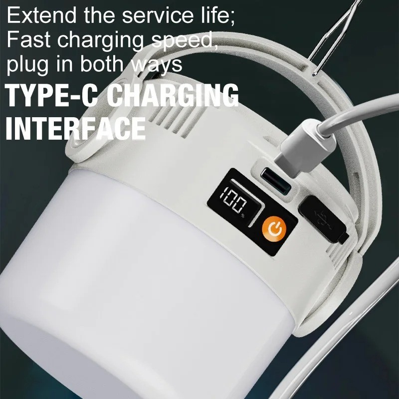 Solar Rechargeable LED Camping Lantern USB Flashlight Emergency Tent Light