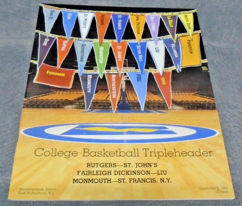 1984 COLLEGE BASKETBALL PROGRAM TRIPLEHEADER RUTGERS & ST. JOHN'S FAIRLEIGH LIU