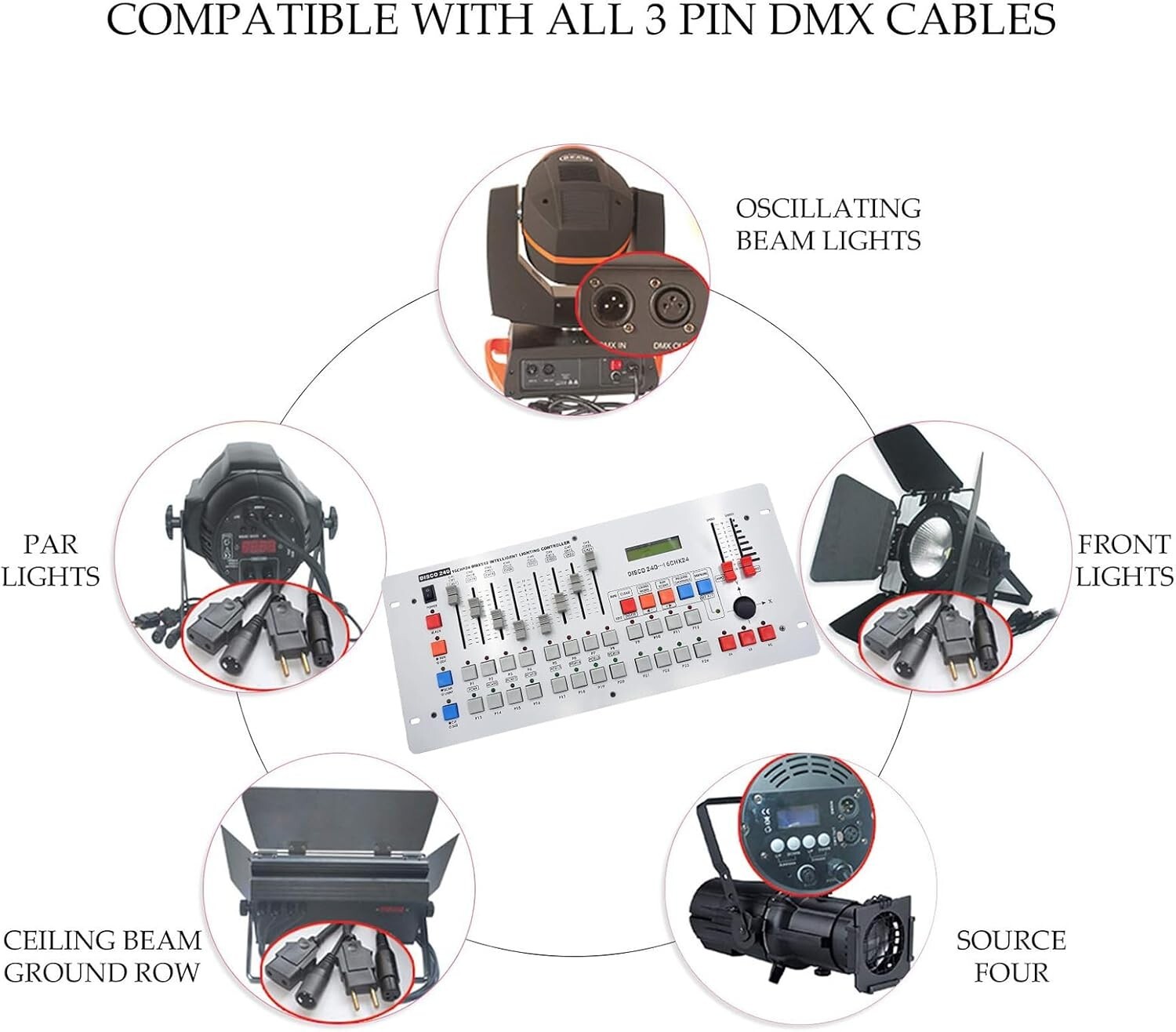 Disco 240 DMX512 Console Party Wedding Show Dimmer Stage Lighting DJ Controller