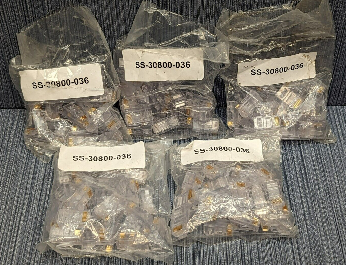 Lot of 5 x Bags of 20 Stewart Connector SS-30800-036 Modular Connectors; RJ45