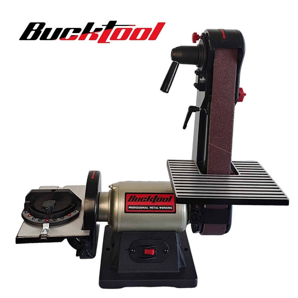 Bucktool 1/2HP Belt Disc Sander, 2x 42 in. Belt with 6 in. Disc for woodworking