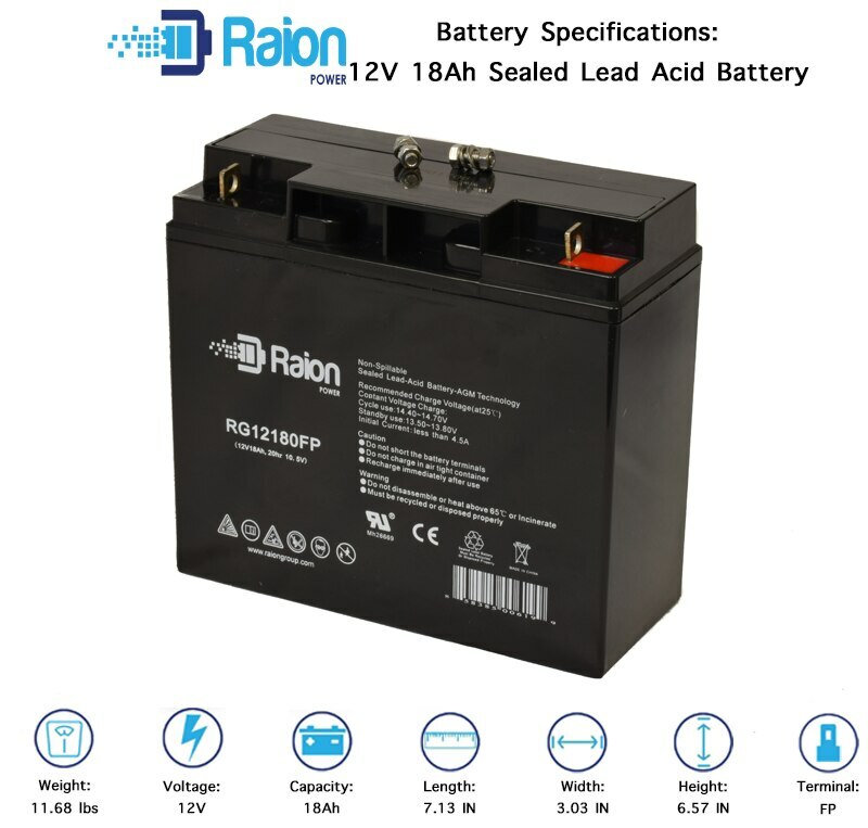 12V 18Ah Battery For Cen-Tech 4-in-1 Jump Starter - 1PK