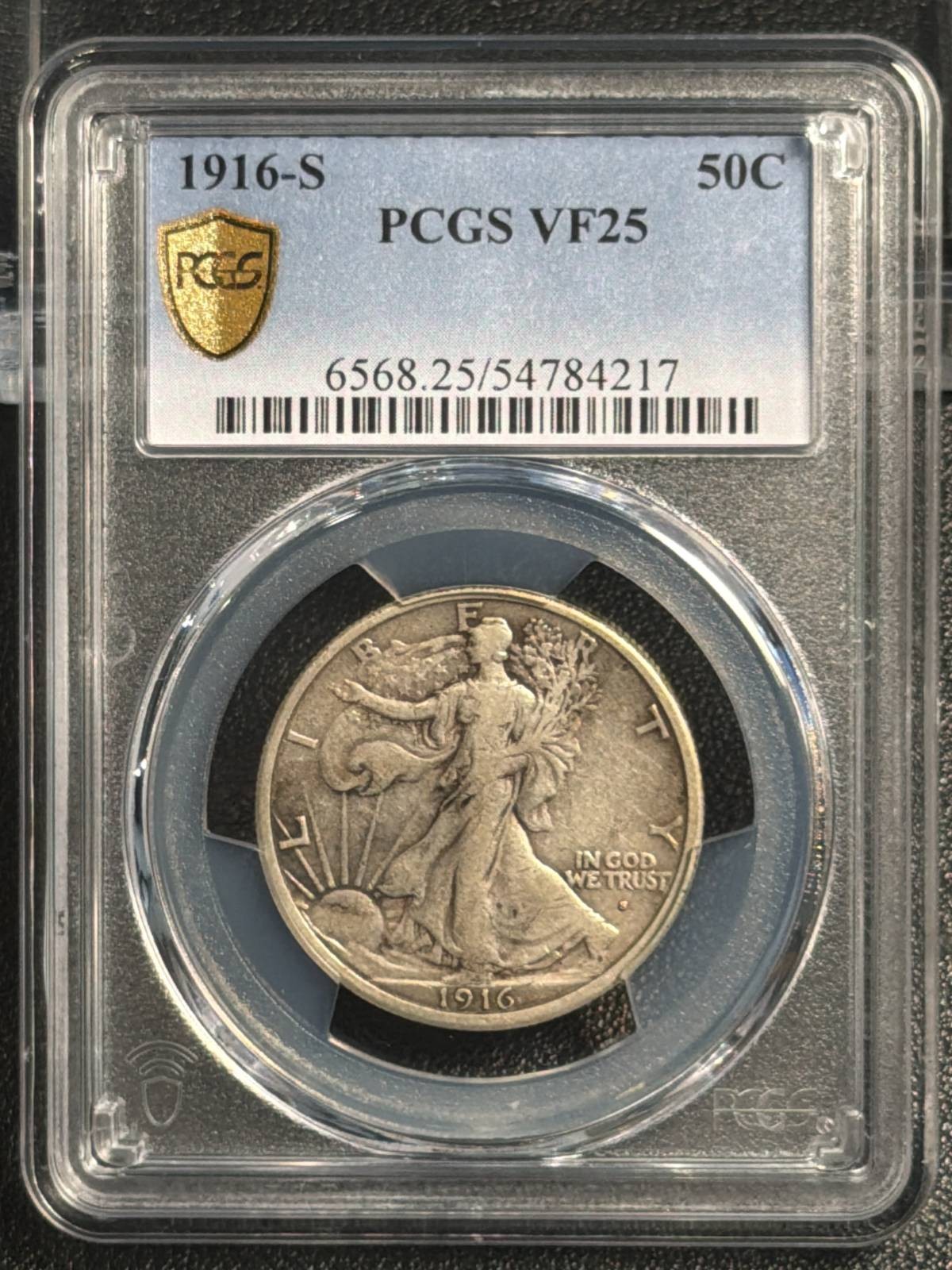 1916 S Walking Liberty Half Dollar PCGS VF-25