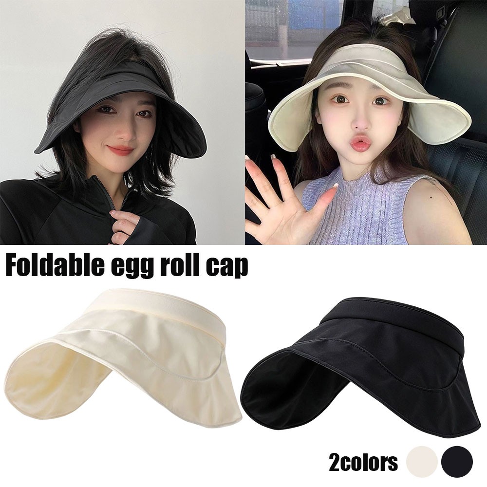 Women's Sun Visor UPF 50+ Wide Brim Foldable Summer Sun Hat Anti-UV Protection；