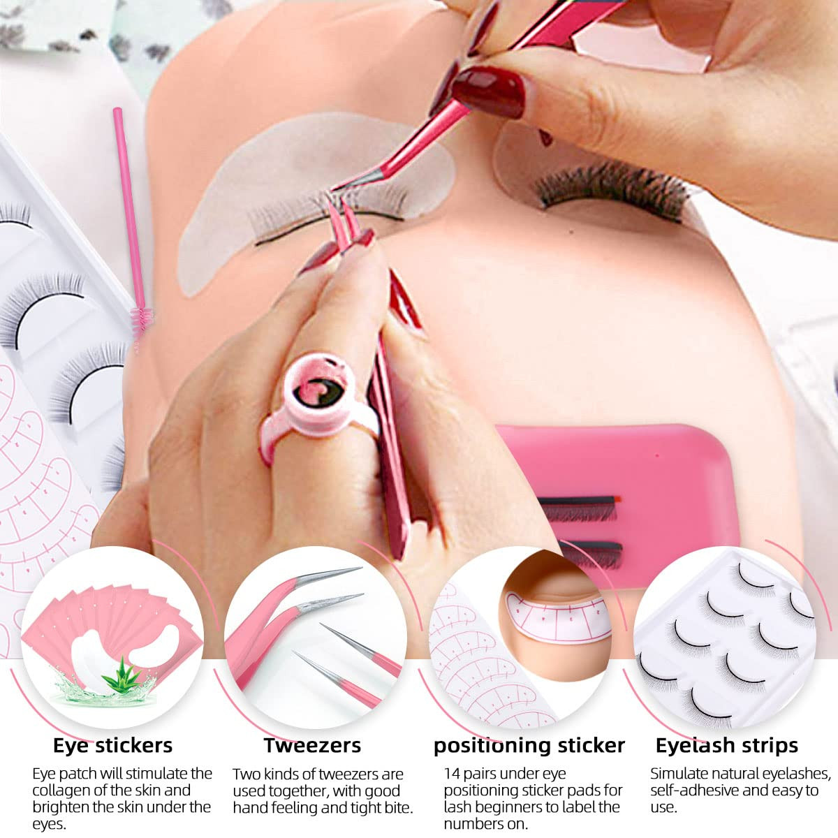 Lash Extension Kit Professional Eyelash Extensions Supplies Training for Begi...
