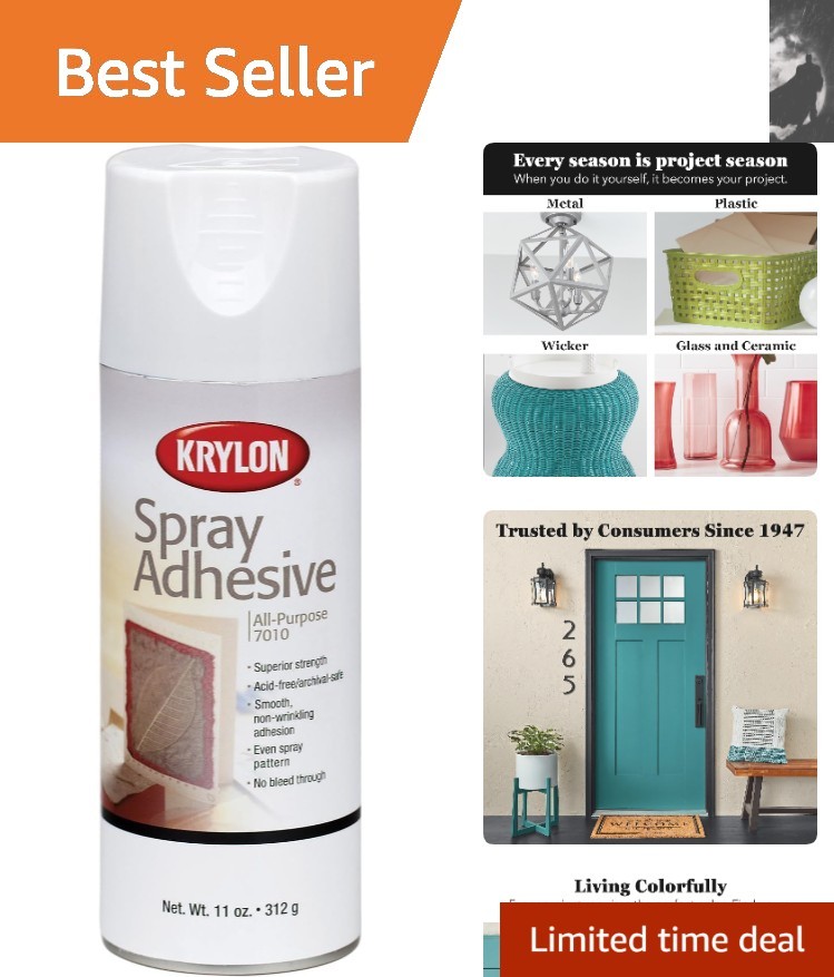 Versatile 11-Ounce Spray Adhesive - Acid-Free, Non-Yellowing for Art Projects