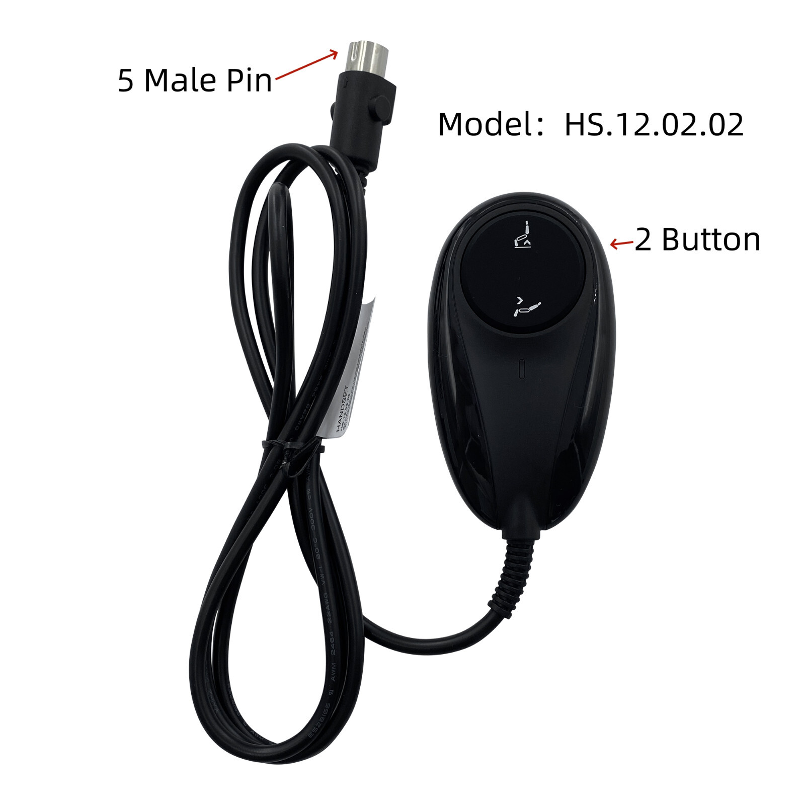 2 Button 5 Pin Prong Remote Hand Control Handset for Lift Chair Power Recliner