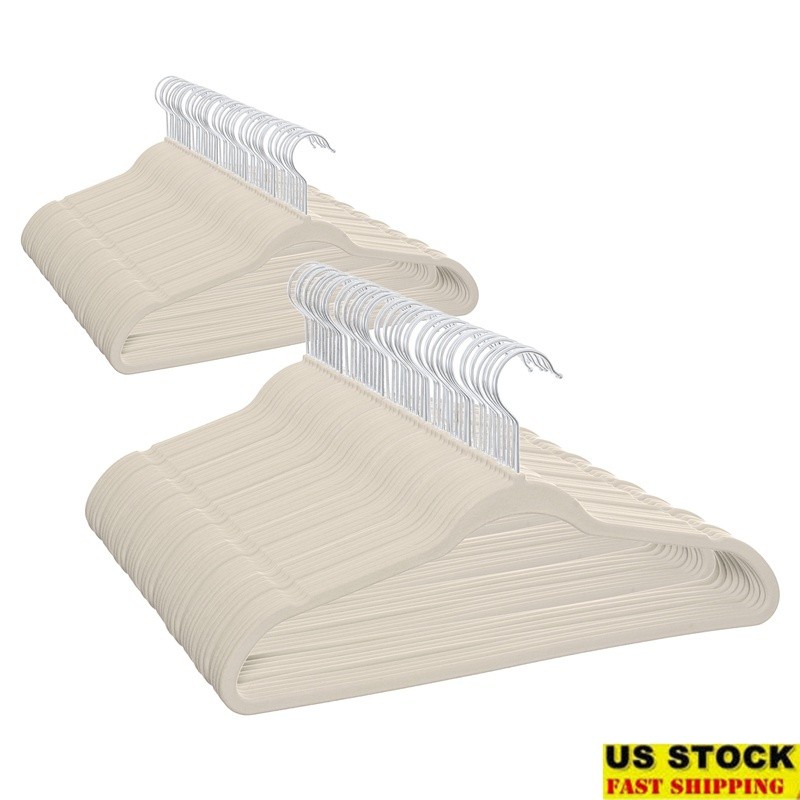 Non-Slip Velvet Hangers Ultra Slim Space Saving Closet Organizer Clothes New