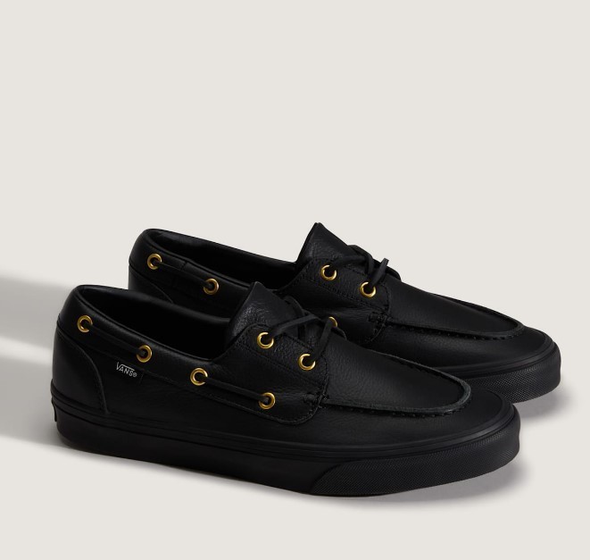 Vans 2 Eyelet Boat  Black 2026 MEN'S SNEAKERS VN000Z11CJK LEATHER