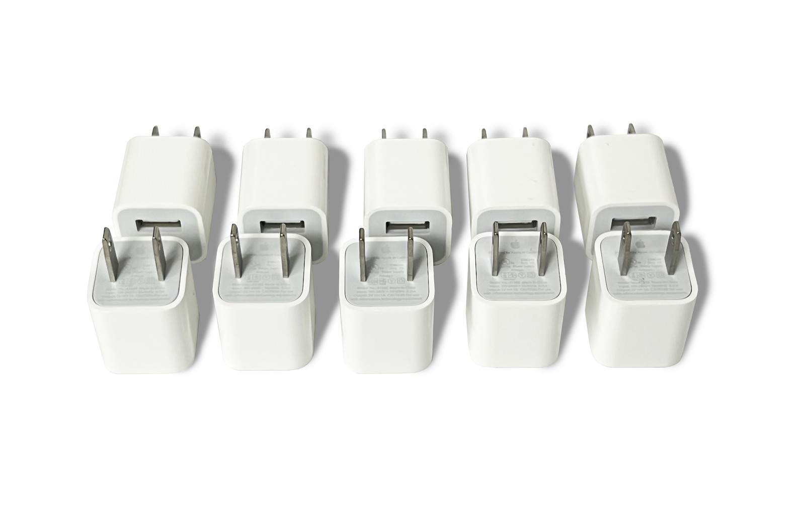 Lot of 10 Apple 5W USB Wall Charger USB-A Power Adapter for iPhone iPad A1385