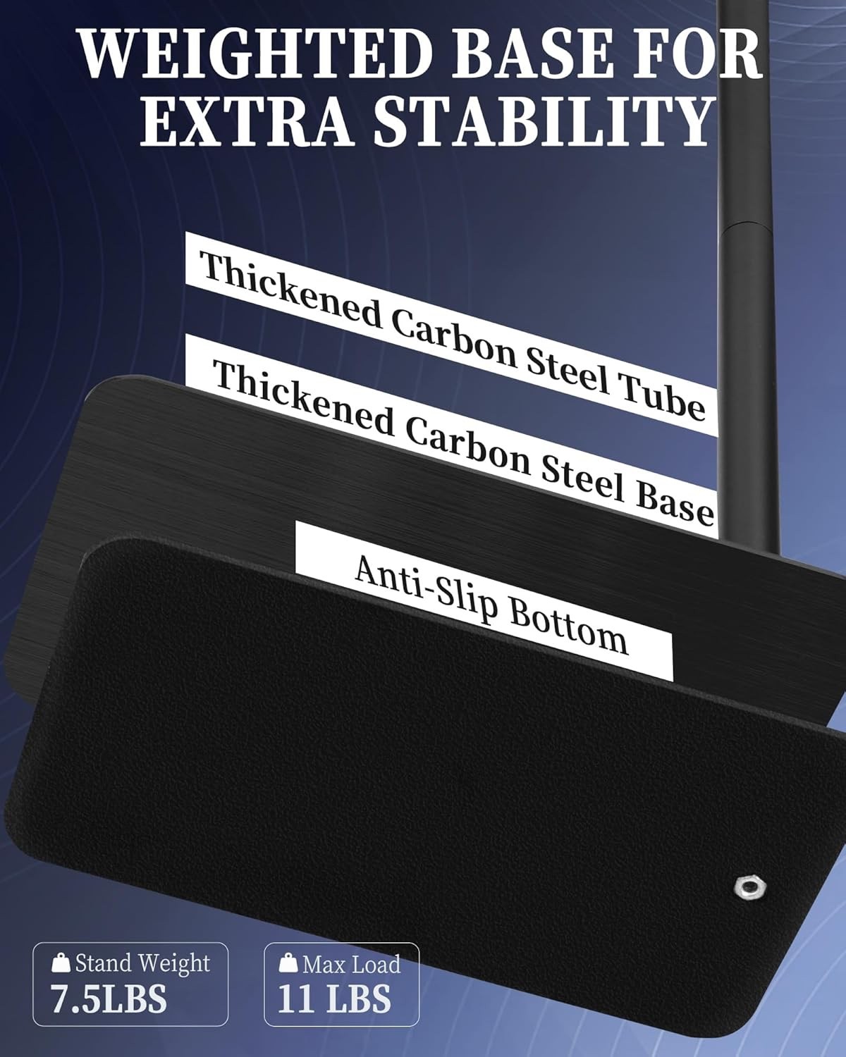 Tablet Floor Stand with Double Self-Locking Worm Gears, 70.9”Height Adjustabl...