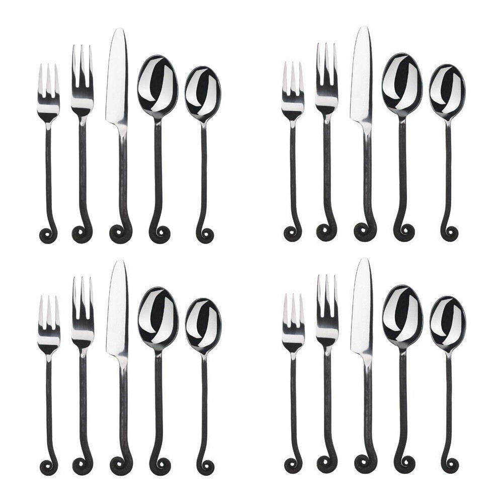 Gourmet Settings (GS) Treble Clef Stainless 20pc Flatware Set (Service for Four)
