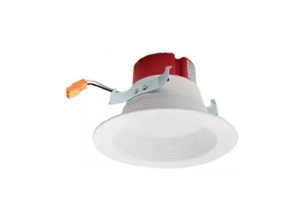 Elco 4" Integrated LED Recessed Downlight Baffle Trim White Ceiling Light