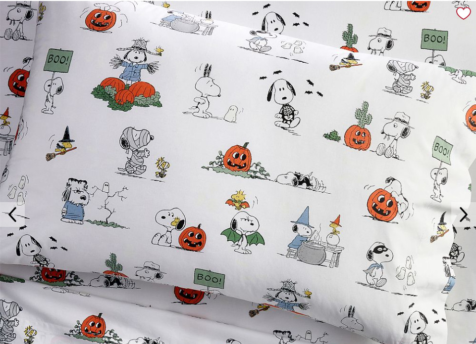 Pottery Bark Kids Peanuts Snoopy Trick or Treat Glow in the Dark Pillowcase