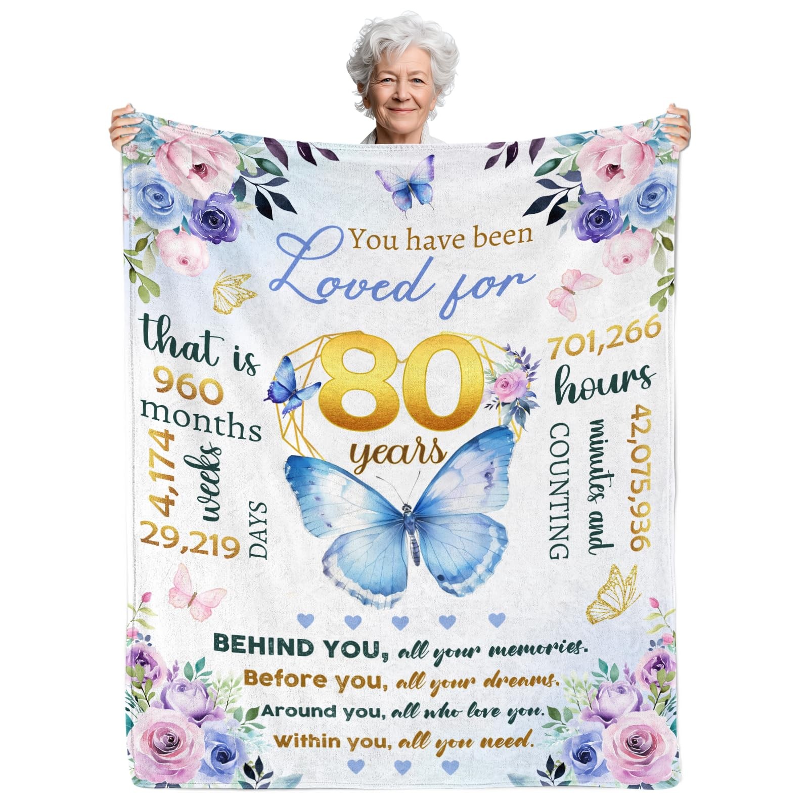 Fiwbnasz 80th Birthday Gifts for Women, Gifts for 80 Year Old Woman, 80th Bir...
