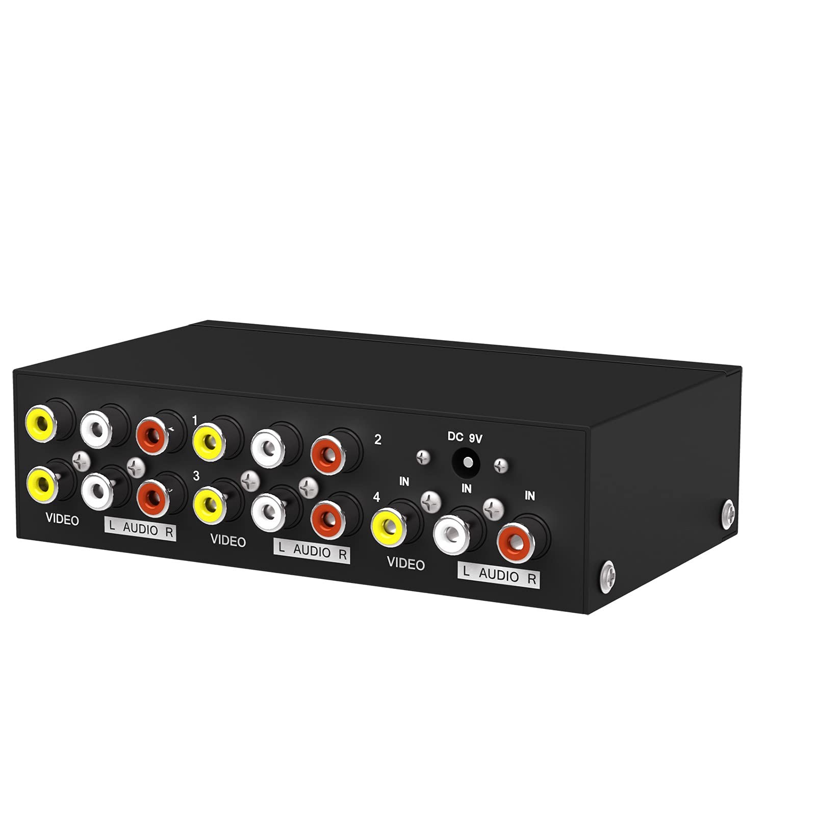 MT-VIKI 4 Way 3 RCA Splitter Composite Video Audio 1 in 4 out, Black