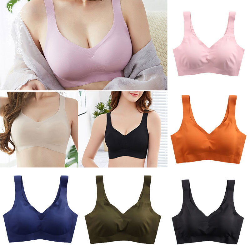 3Pack Sport Bras Seamless Wire Free Weight Support Tank Sports Yoga Sleep Bra //