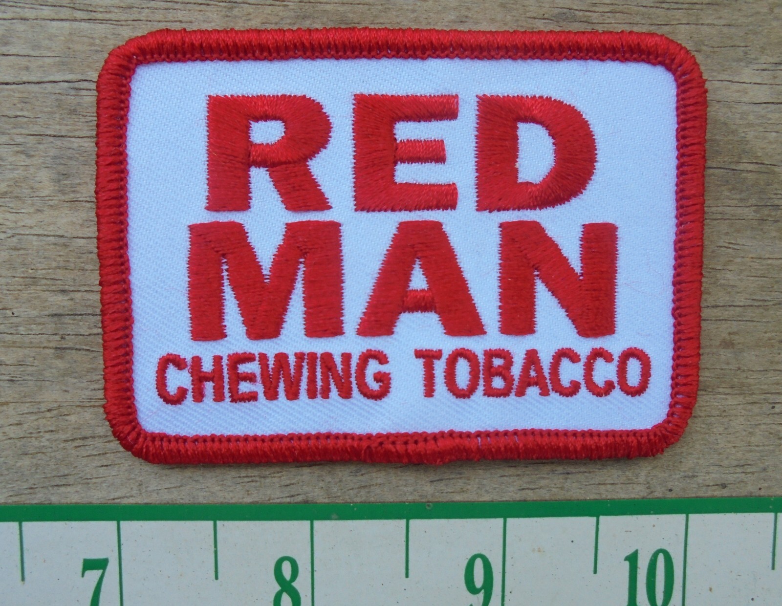 REDMAN CHEWING TOBACCO ALL RED CLOTH IRON-ON PATCH
