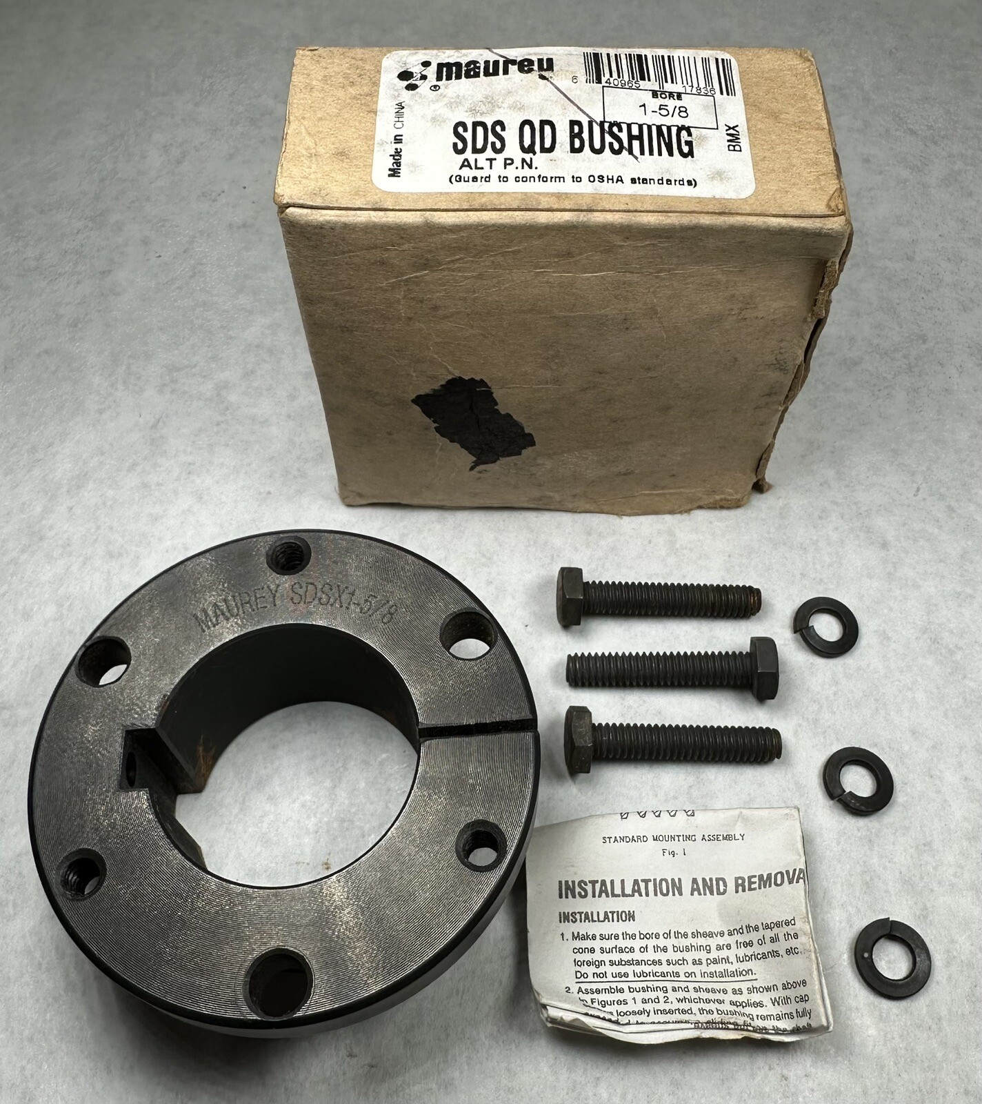 NEW Maurey SDS QD Bushing, 1-5/8” Bore