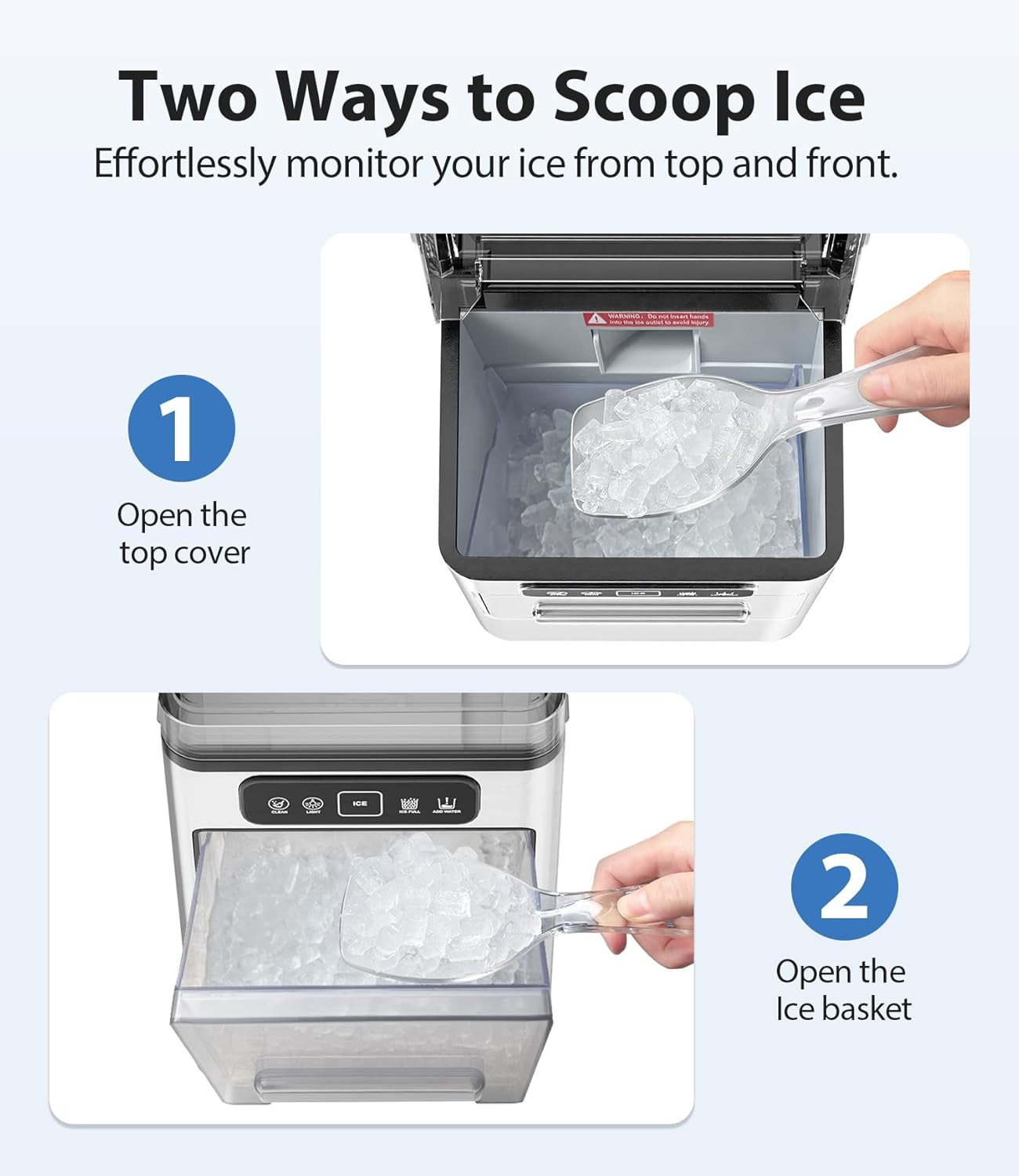 Nugget Ice Maker 40Lbs/Day, Countertop Ice Maker Soft Chewable Ice, Ice Makers O