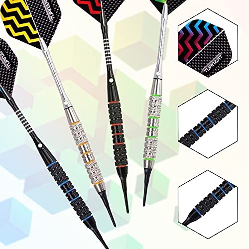 Darts Plastic Tip - Professional Soft Tip Darts Set for Electronic Silver