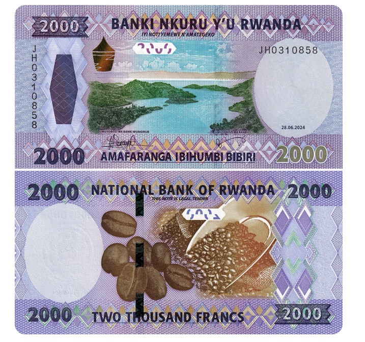 2024 Rwanda 2000 FRANCS P 44 New Sign UNC NEW Banknote