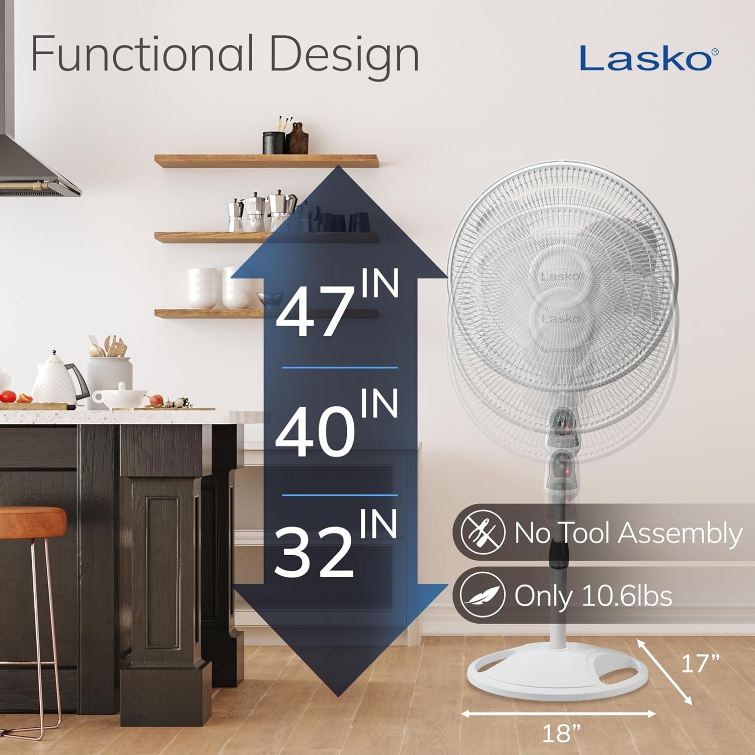Oscillating Adjustable Pstal Stand Fan with Timer and Remote for