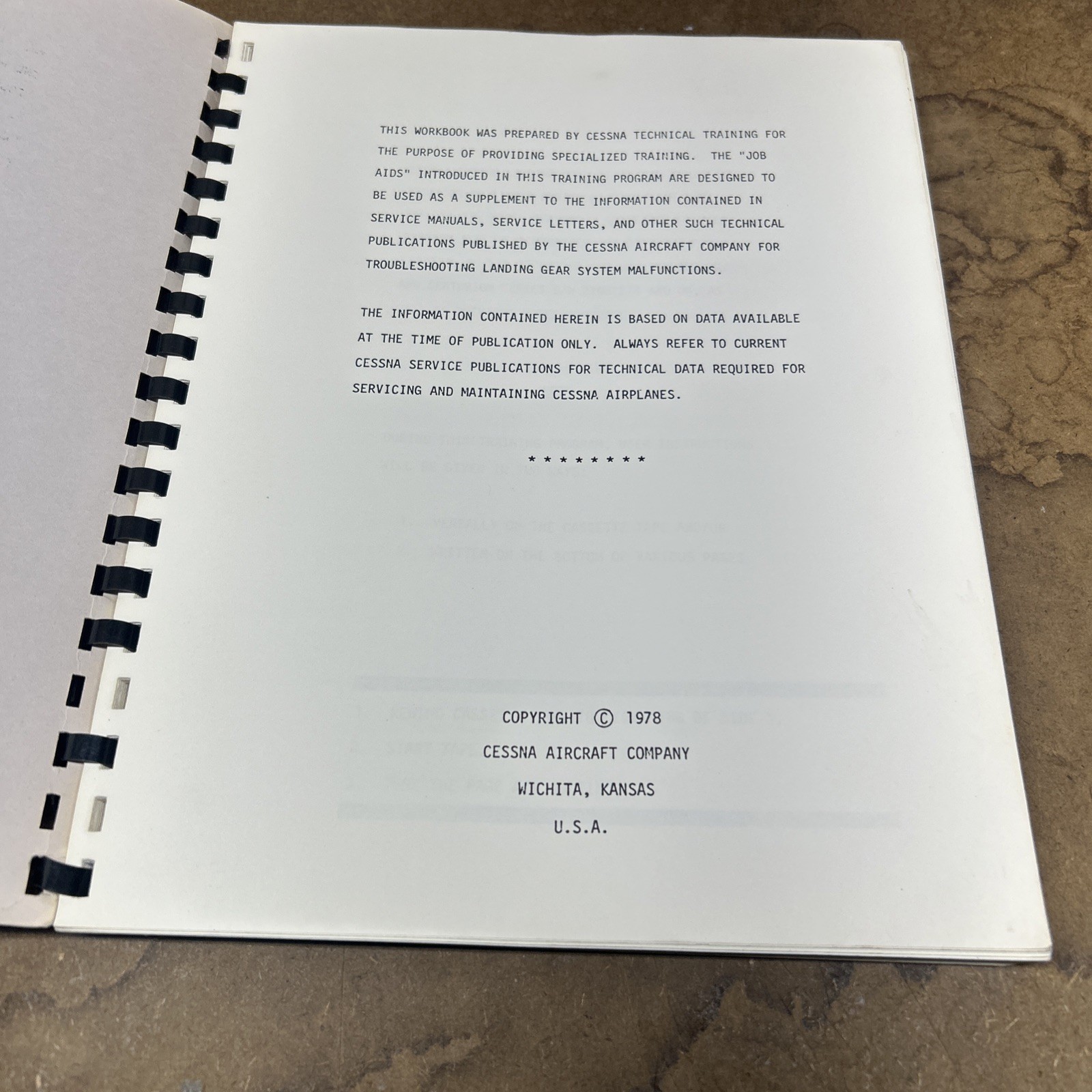 Cessna Single Engine Landing Gear 2 Student Workbook