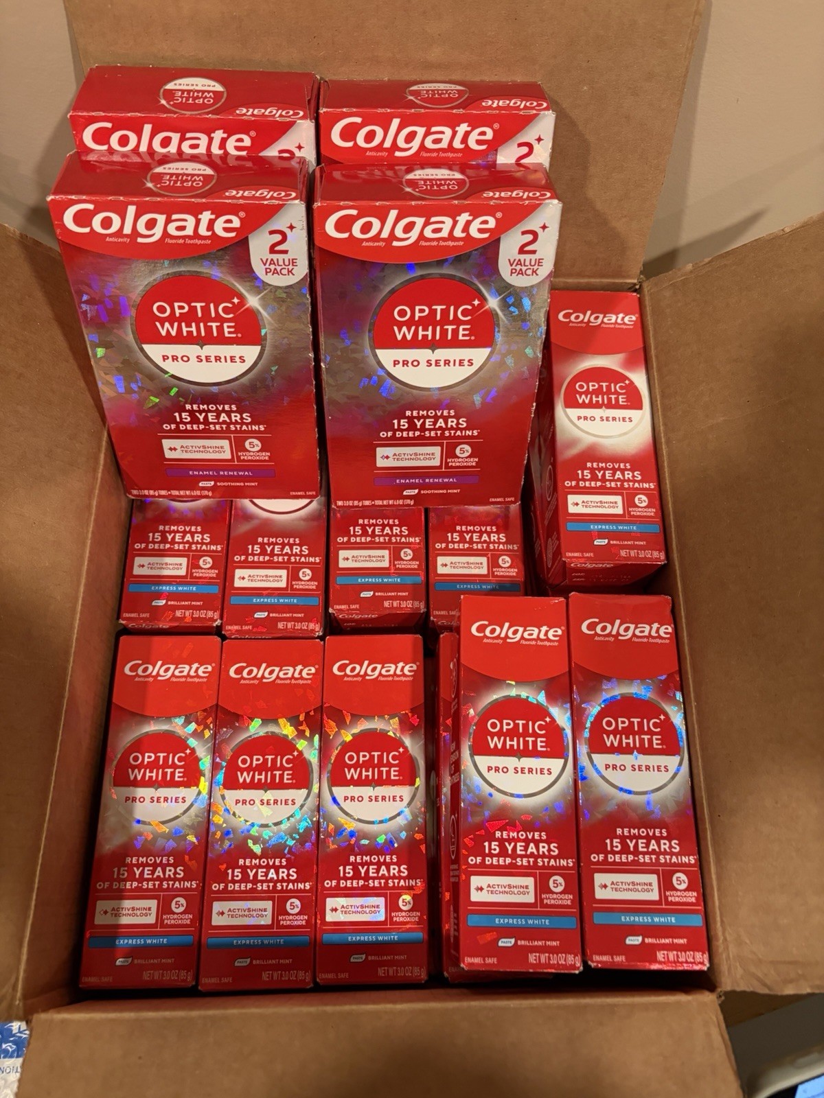 Colgate Optic White Pro Series Toothpaste 5% Hydrogen Peroxide Bulk Lot 41 Tubes
