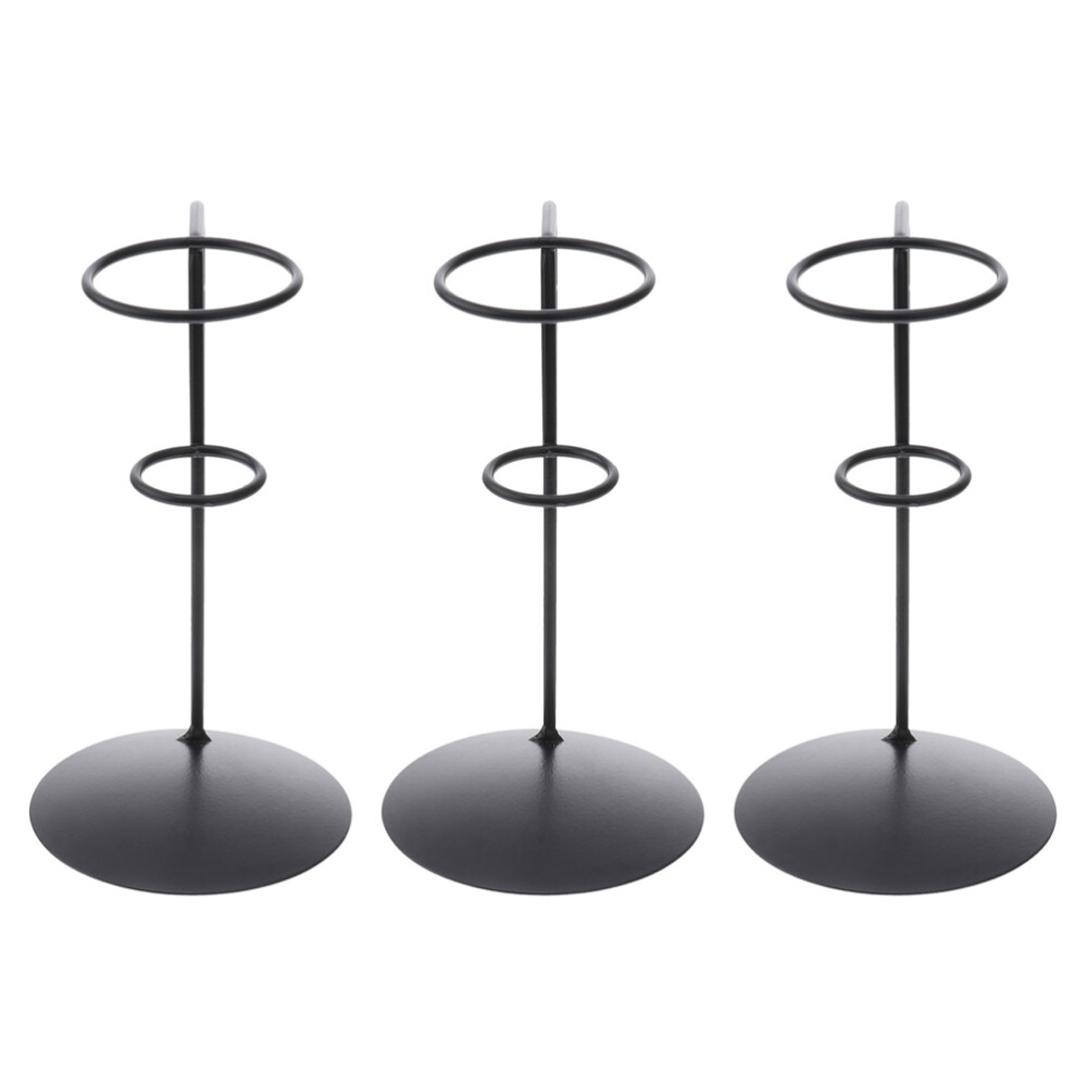 3Pcs Ice Cream Cone Holder Iron Egg Cone Stand Ice Cream Display Holder Black