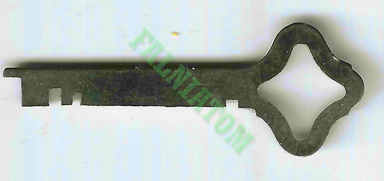 Flat Bit Skeleton Key - Approx 2" Long (Repro?)