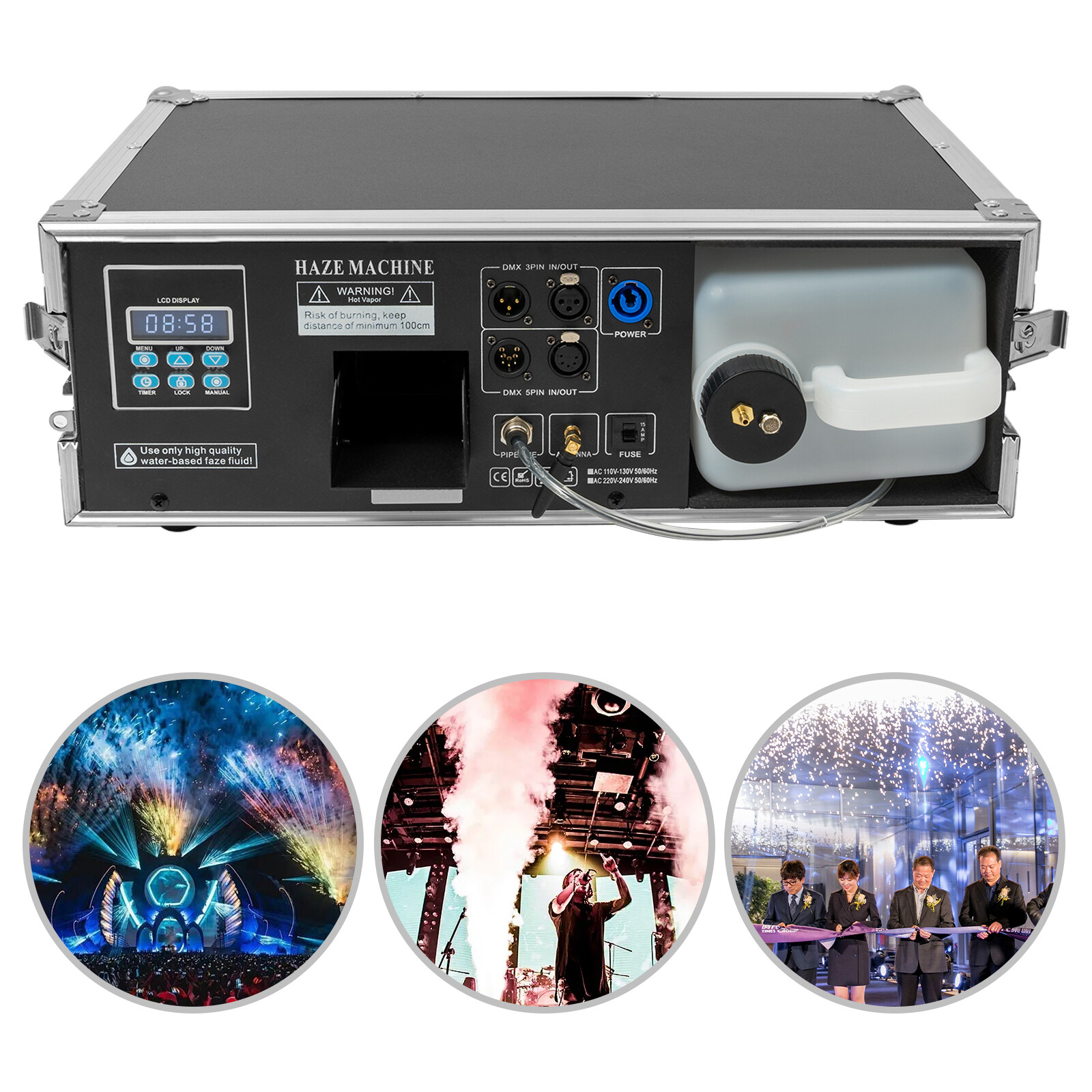 Stage Mist Haze Machine 3.5L with Flight Case Package Stage Effect Hazer 1500W