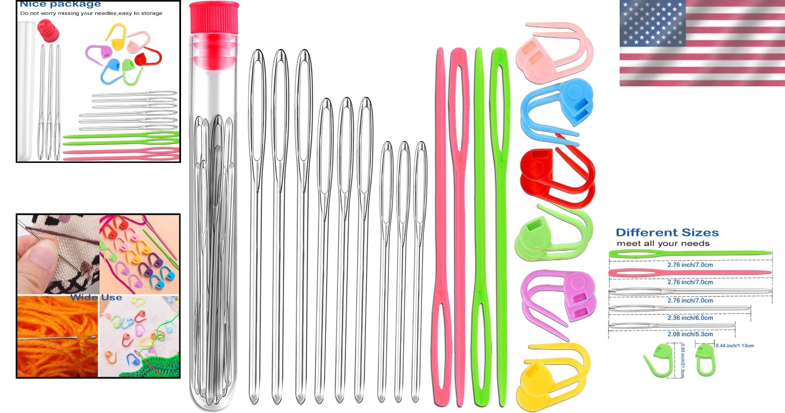 Easy-Thread 26 Pcs Knitting Kit: Blunt Yarn Needles & Locking Stitch Tools