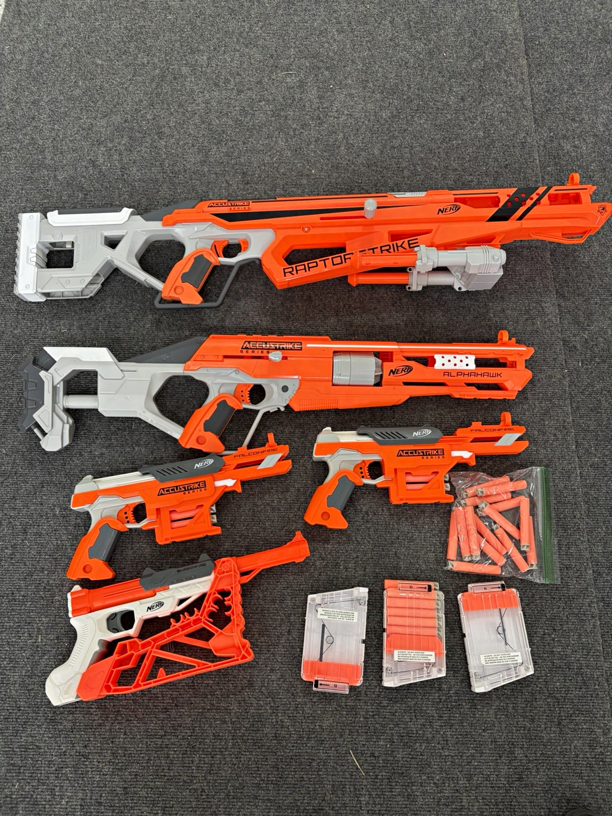 NERF AccuStrike Series Dart Blaster Lot RaptorStrike Alphahawk FalconFire