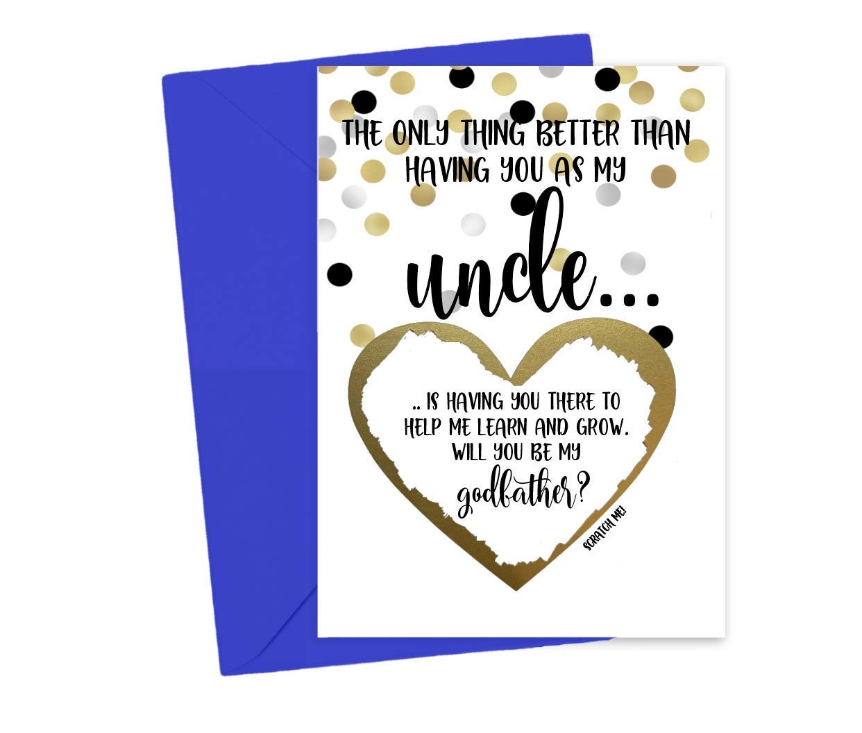 Will You Be My Godfather Scratch Off Proposal Card for Uncle from Niece