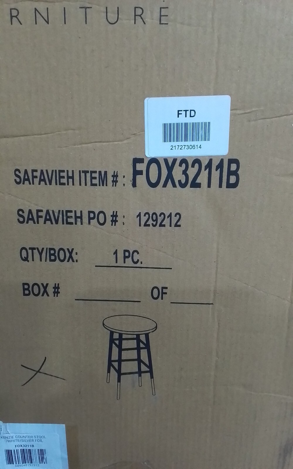 Safavieh KENZIE COUNTER STOOL, Reduced Price 2172730614 FOX3211B