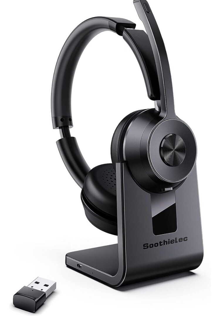 Soothielec Bluetooth Headset V5.1, Wireless Headset with Noise Canceling