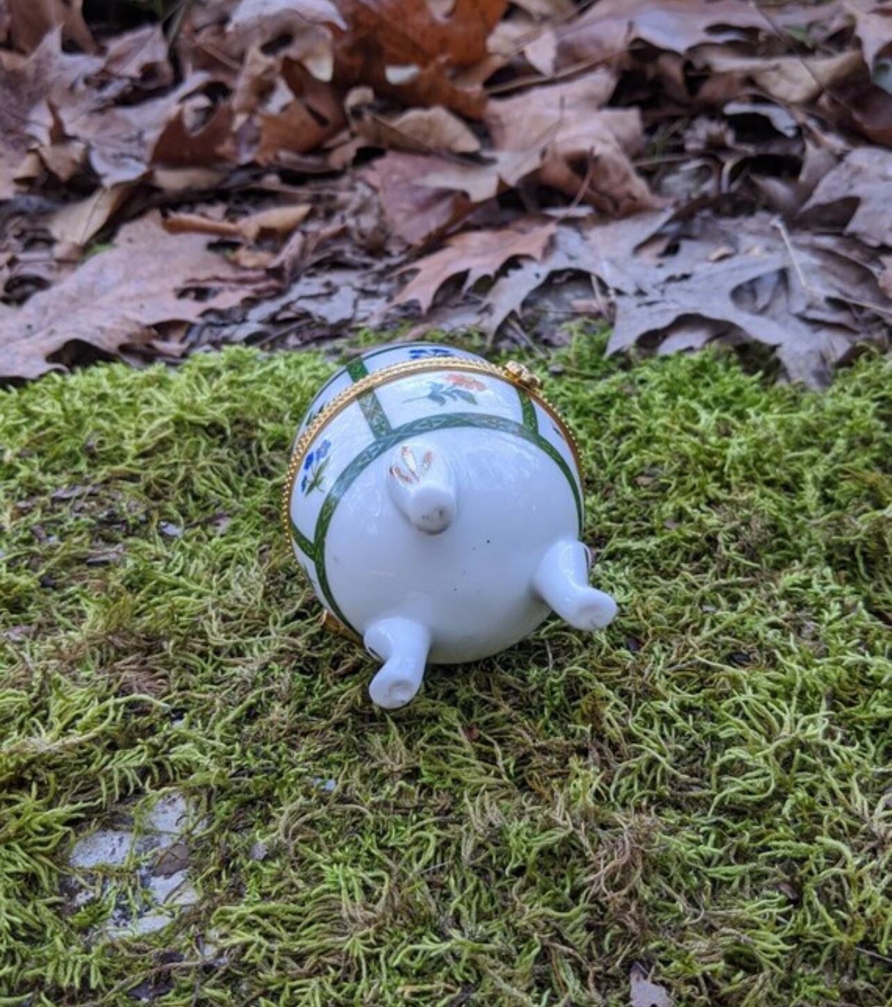 Vintage Ceramic Egg Trinket Box